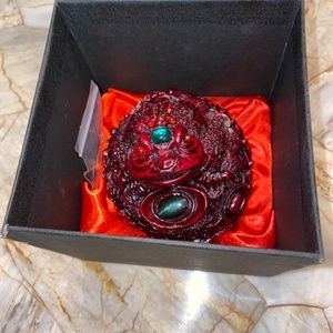 Fortune Coin Red Three Legged Money Toad/ Frog